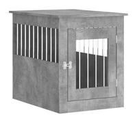 vidaXL Meuble de cage pour chiens 838319 – Gris béton 55x75x65 cm, porte verrouillable