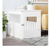 vidaXL Meuble de cage pour chiens 838330 – porte verrouillable – Blanc