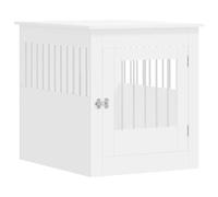 vidaXL Meuble de cage pour chiens 838330 – porte verrouillable – Blanc