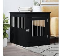 vidaXL Meuble de cage pour chiens 838331 – Niche avec porte verrouillable, noir