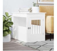Vidaxl Meuble De Cage Pour Chiens Blanc 55x80x68 Cm Bois D'ingénierie