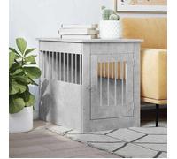 vidaXL Meuble de cage Niche pour chiens Porte verrouillable Gris béton Bois d'ingénierie