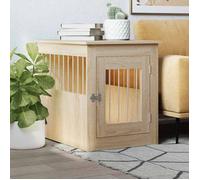 vidaXL Meuble de cage pour chiens 838318 – Niche avec porte verrouillable, Chêne