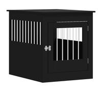 vidaXL Meuble de cage pour chiens 838331 – Niche avec porte verrouillable, noir