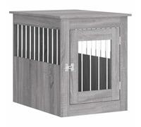 vidaXL Meuble de cage pour chiens – Niche avec porte verrouillable – Sonoma gris 55x75x65 cm