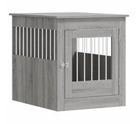 vidaXL Meuble de cage pour chiens Sonoma Gris – Porte verrouillable, Table d'appoint 64,5x80x71 cm