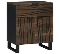 vidaXL Le cabinet de chevet en bois de noyer est vraiment cool avec son design moderne et son motif ondulé 4018019