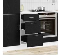 vidaXL Meuble de cuisine bas Riga – Chêne noir, 40 x 46 x 81,5 cm, rangement généreux