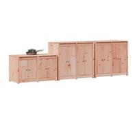 vidaXL Meuble de Cuisine d'extérieur MEPPEL 3 pc Blanc