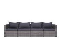 vidaXL Meuble de Jardin 4 pcs avec Coussins Résine Tressée Canapé de Jardin Meuble de Terrasse Mobilier d'Extérieur Mobilier de Patio