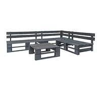 vidaXL Meuble de jardin Palette 4 pièces Bois Gris