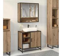 vidaXL Meuble de Lavabo de Salle de Bain avec étagère chêne artisanal