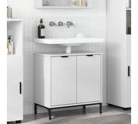 vidaXL Meuble de Lavabo de Salle de Bain avec stockage Blanc brillant