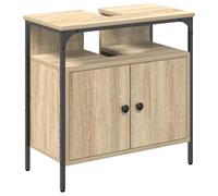 vidaXL Meuble de Lavabo de Salle de Bain Beige 60 x 30 x 60 cm, Rangement Salle de Bain, Cabinet Étagère Moderne, Évier Compact, Style Décor, Pratique et Durable