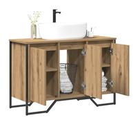 vidaXL Meuble de Lavabo de Salle de Bain Chêne Artisanal | ce meuble moderne t'aide à garder tes essentiels de salle de bain bien rangés,