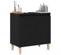 vidaXL Meuble de Lavabo de Salle de Bain Chêne Noir 58 x 33 x 60 cm | Suffit amplement pour toutes tes affaires, Un design moderne et épuré qui apporte une belle touche,