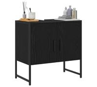 Meuble sous-vasque salle de bain - vidaXL - 60x30x60 cm - Chêne Noir - Bois d'ingénierie - Finition Mat - 2 portes