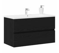 vidaXL Cabinet de lavabo Chêne noir 80x38,5x45 cm Bois d'ingénierie
