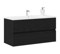 vidaXL Meuble de lavabo contemporain Chêne noir 90x38,5x45 cm Bois d'ingénierie Avec tiroir