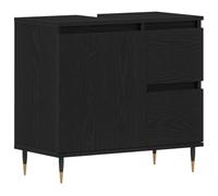 Meuble lavabo vidaXL Noir Chêne 65x33x60 cm Bois d'ingénierie