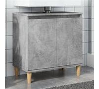 vidaXL Meuble de lavabo gris béton 58x33x60 cm bois d'ingénierie, meuble de lavabo de salle de bain, meuble de salle de 857113 Gris