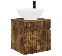 vidaXL Meuble de lavabo Mural Chêne fumé 49 x 44,5 x 66,5 cm,