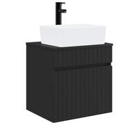 vidaXL Meuble de lavabo Mural Noir 49 x 41 x 63 cm Bois d'ingénierie,