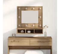 vidaXL Meuble de maquillage avec miroir Chêne artisanal MDF, Verre