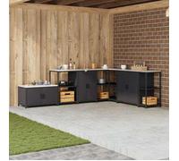 vidaXL Meuble de rangement de cuisine avec étagère Noir Acier 874989