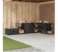 vidaXL Meuble de rangement de cuisine avec étagère Noir Acier 874996
