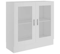 vidaXL Armoire à Vitrine, Meuble de Rangement avec Compartiment, Étagère de Salon Salle de Séjour Chambre Intérieur, Blanc Bois d’Ingénierie