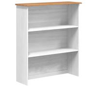 vidaXL Meuble de rangement minimaliste en bois avec 2 planches pour salon et bureau, finition chêne blanc, design polyvalent en matériau dérivé du bois pour l'intérieur, meuble mat élégant pour