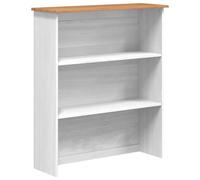 vidaXL Meuble de rangement minimaliste en bois avec 2 planches pour salon et bureau, finition chêne blanc, design polyvalent en matériau dérivé du bois pour l'intérieur, meuble mat élégant pour