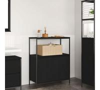 vidaXL Meuble de salle de bain avec étagères chêne noir 76,5x35x95 cm