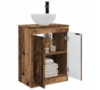 vidaXL Meuble de Salle de Bain avec évier Bois Ancien 54 x 35 x 83 cm, Meuble Salle de Bain Moderne, Rangement en Bois, Unité Lavabo Minimaliste, Solution Pratique et Élégante