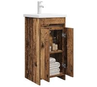 vidaXL Meuble de Salle de Bain avec évier Bois Ancien, Mobilier de Salle de Bain, unités de Rangement Modernes, Ensemble Fonctionnel, étagères contemporaines, Style Tendance