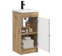 vidaXL Meuble de Salle de Bain avec évier Chêne Artisanal, Ensemble de Meubles de Salle de Bain Moderne, unité de Rangement stylée, lavabo avec Armoire et étagère