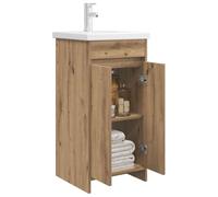 vidaXL Meuble de Salle de Bain avec évier Chêne Artisanal, Mobilier de Salle de Bain, unités de Rangement Modernes, Ensemble Fonctionnel, étagères contemporaines, Style Tendance