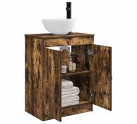 vidaXL Meuble de Salle de Bain avec évier Chêne fumé 54 x 35 x 83 cm, Meuble SDB Moderne, Rangement Pratique, Cabinet Compact sous évier, Organisateur Tendance pour espaces contemporains