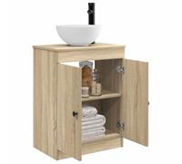 vidaXL Meuble de Salle de Bain avec évier Chêne Sonoma 54 x 35 x 83 cm, Meuble SDB Moderne, Rangement Pratique, Cabinet Compact sous évier, Organisateur Tendance pour espaces contemporains