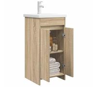 vidaXL Meuble de Salle de Bain avec évier Chêne Sonoma, Mobilier de Salle de Bain, unités de Rangement Modernes, Ensemble Fonctionnel, étagères contemporaines, Style Tendance