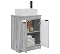 vidaXL Meuble de Salle de Bain avec évier Sonoma Gris 54 x 35 x 83 cm, Rangement Moderne pour Salle de Bain, Meuble sous lavabo, Bois Technique, Essentiels Pratiques, Solutions d'organisation
