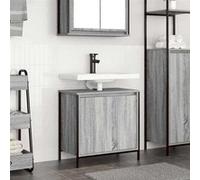 vidaXL Meuble de salle de bain avec lavabo 60x34,5x60 cm 861895 Gris G