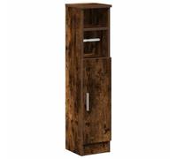 vidaXL Meuble de Salle de Bain avec Porte-Rouleau chêne fumé, Meuble de Rangement de Salle de Bain, Armoire de Bain, Armoire de Toilette