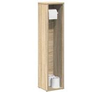 vidaXL Meuble de Salle de Bain avec Porte-Rouleau chêne Sonoma, Meuble de Rangement de Salle de Bain, Armoire de Bain, Armoire de Toilette