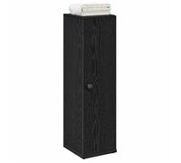 vidaXL Meuble de Salle de Bain avec Porte-Rouleau Noir 20,5x22x72 cm