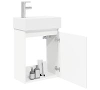 vidaXL Meuble de Salle de Bain avec Robinet Blanc 45,5 x 22,5 x 84 cm,