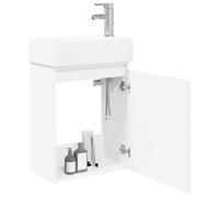 vidaXL Meuble de Salle de Bain avec Robinet Blanc 45,5 x 22,5 x 84 cm,