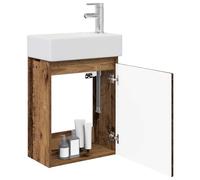 vidaXL Meuble de Salle de Bain avec Robinet Bois Ancien,