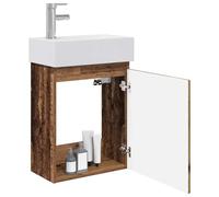vidaXL Meuble de Salle de Bain avec Robinet Bois Ancien,